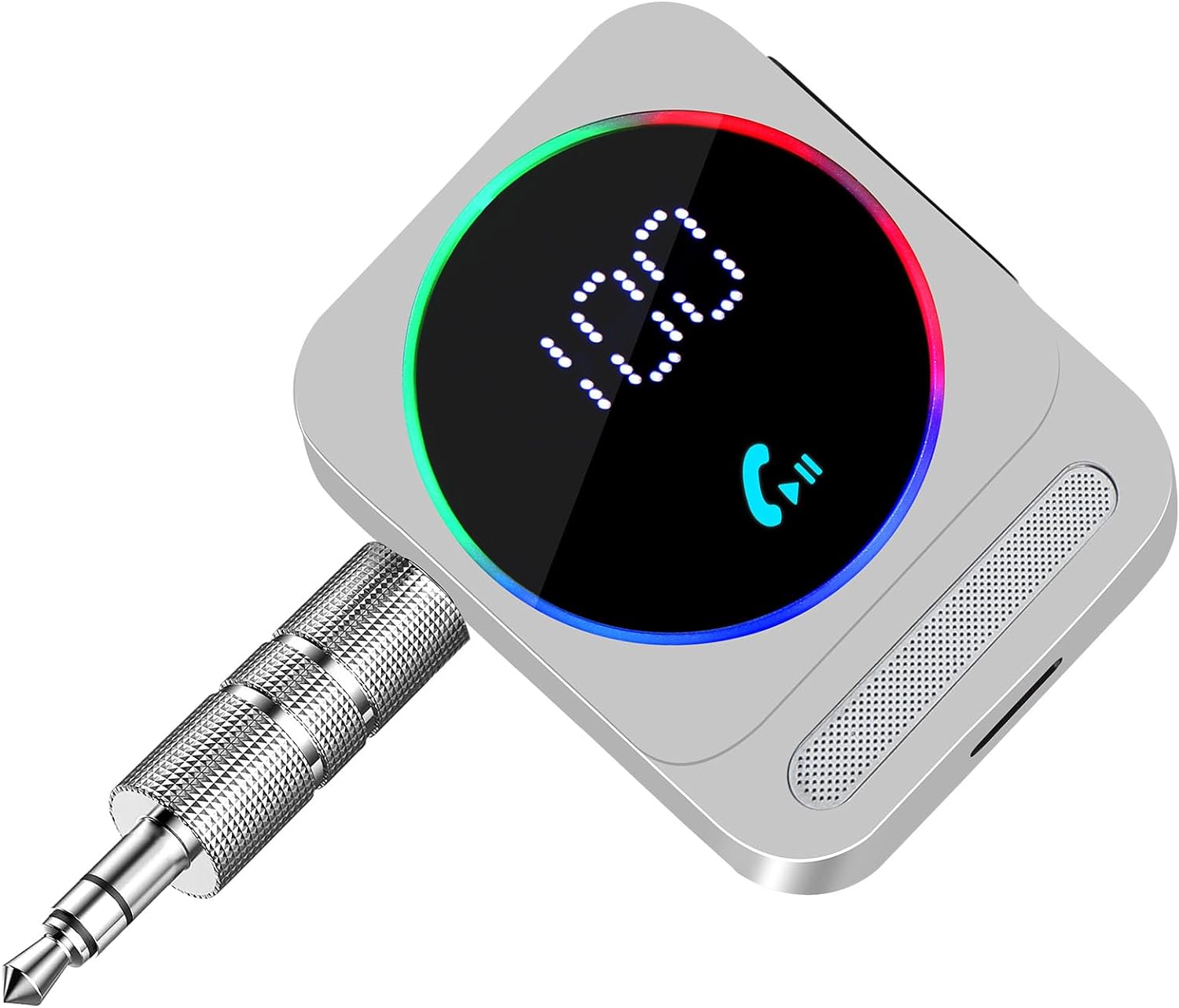 Hoppac Receptor Bluetooth 5.3,Aux Bluetooth Coche Con Pantalla De Alimentación LED,Adaptador Bluetooth Jack 3.5mm Se Utiliza Para Hacer Llamadas y Escuchar Música,Bluetooth Jack es Para Audio Del Auto