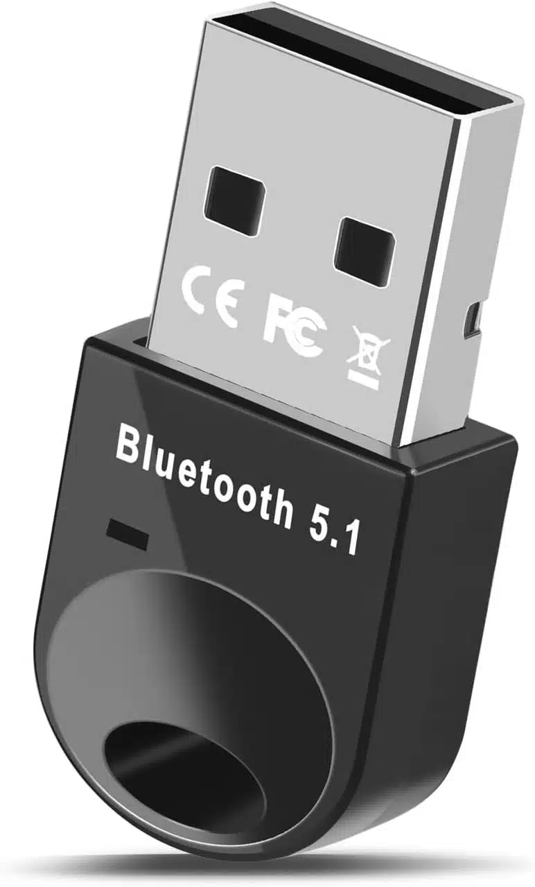 Bluetooth USB 5.1, Adaptador Bluetooth para PC, Bluetooth USB Dongle Transmisor y Receptor para Ordenador, Portatil, Ratón, Teclado, Altavoz, Compatible con Windows